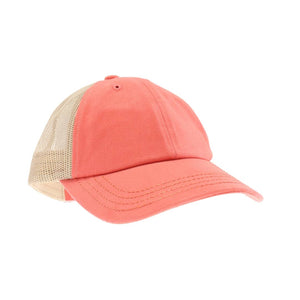 Solid Cotton Brushed C.C Ball Cap BA2000: Pink