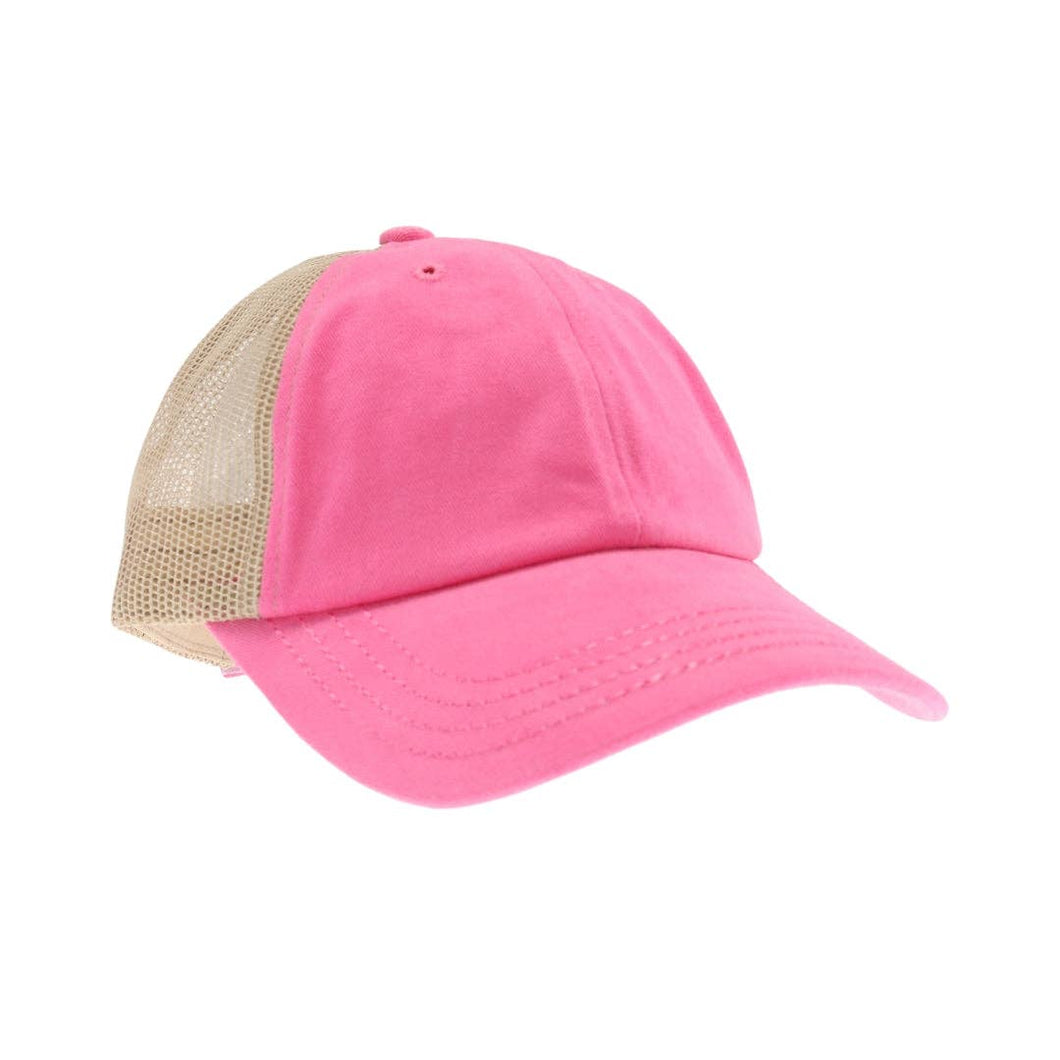 Solid Cotton Brushed C.C Ball Cap BA2000: Pink