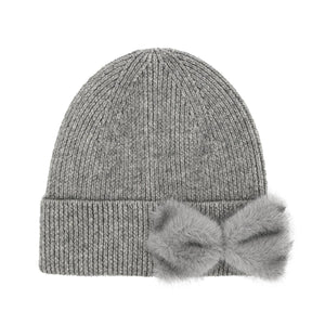 Faux Fur Ribbon C.C Beanie