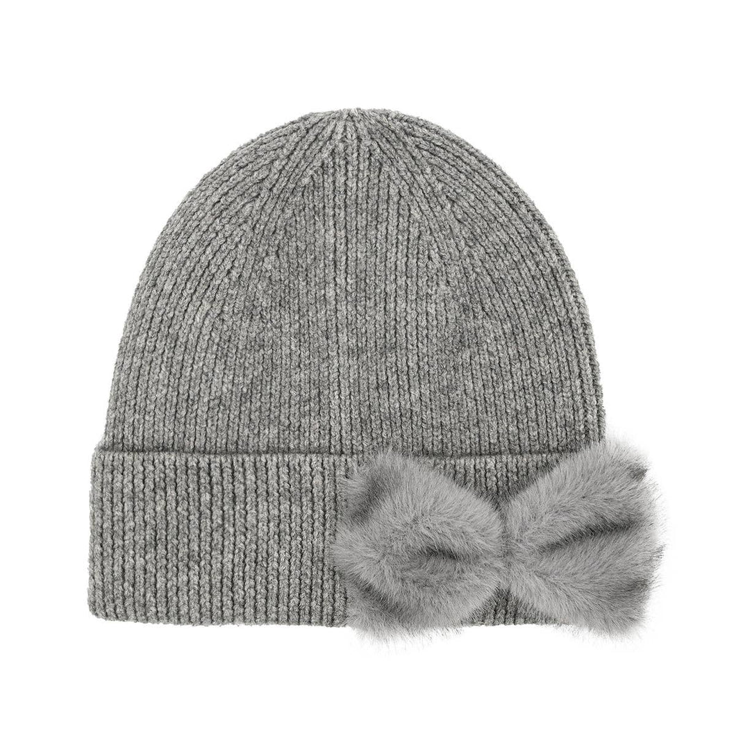 Faux Fur Ribbon C.C Beanie