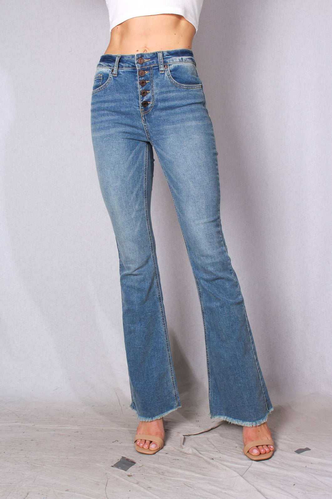 Lyla Five Button Flare Jean