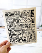 Load image into Gallery viewer, Montana Cities Swedish Dishcloth
