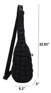 QUILTED PUFFY CROSSBODY SLING BAG