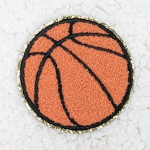 Basketball Chenille Glitter HAT/POCKET Patch