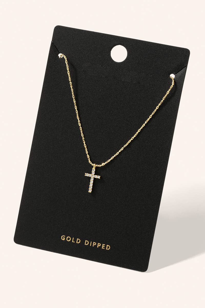 Rhinestone Cross Pendant Necklace