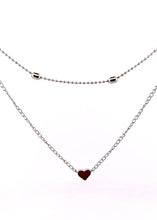 Load image into Gallery viewer, Simple Alloy Heartshaped Necklace: Silver
