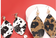 Load image into Gallery viewer, Cow faux earrings
