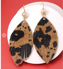 Load image into Gallery viewer, Cow faux earrings
