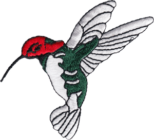 Patch - Bird - Red, White And Green Hummingbird